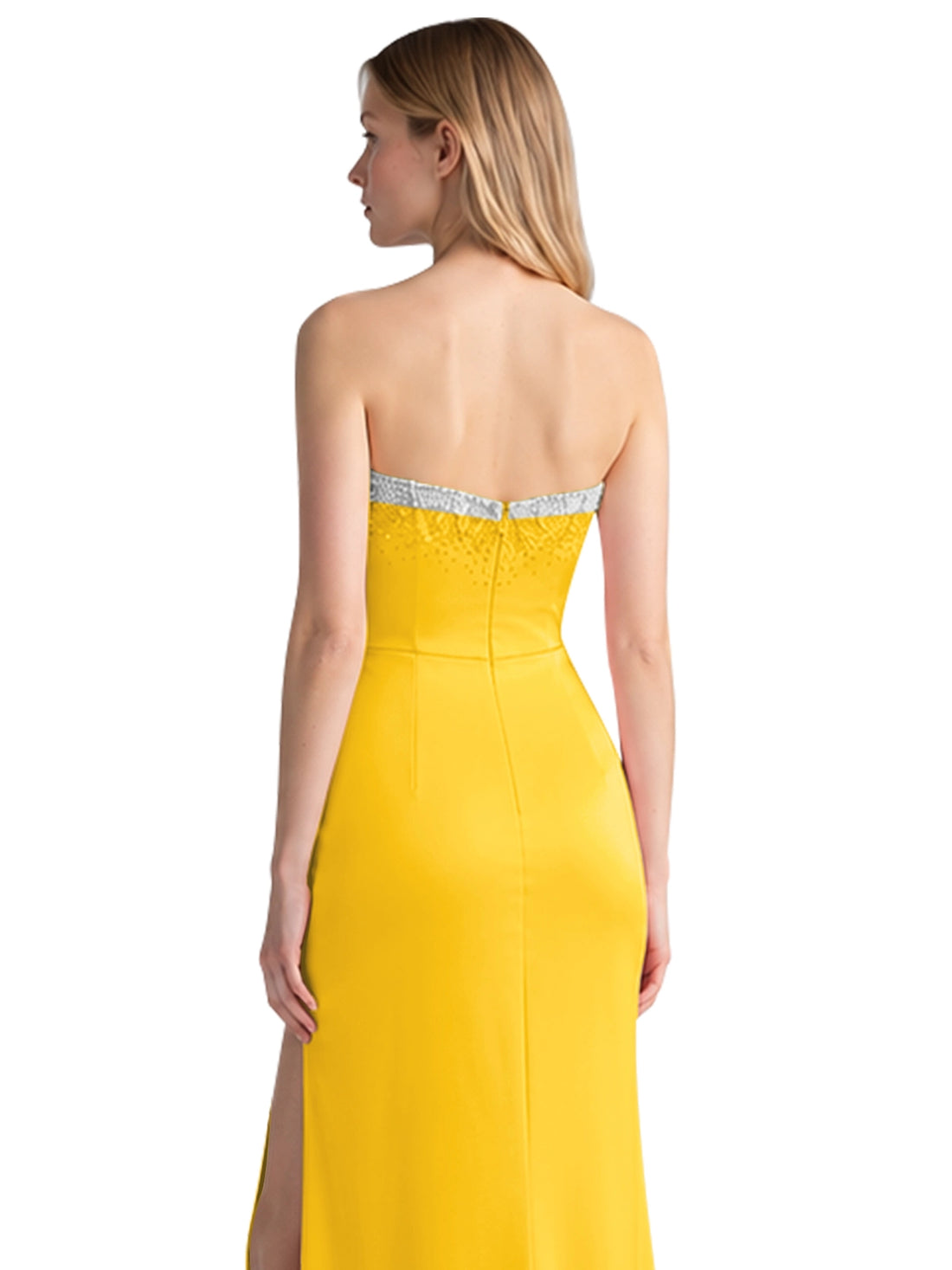 Beaded High Slit Prom Dress 
