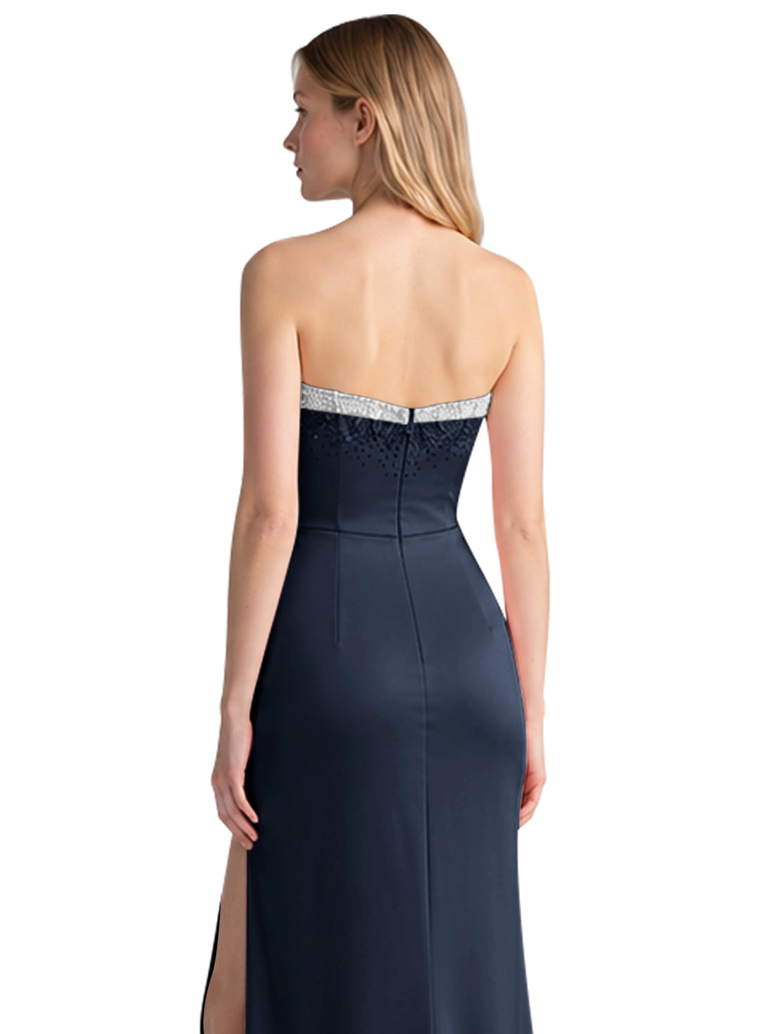 Beaded High Slit Prom Dress 