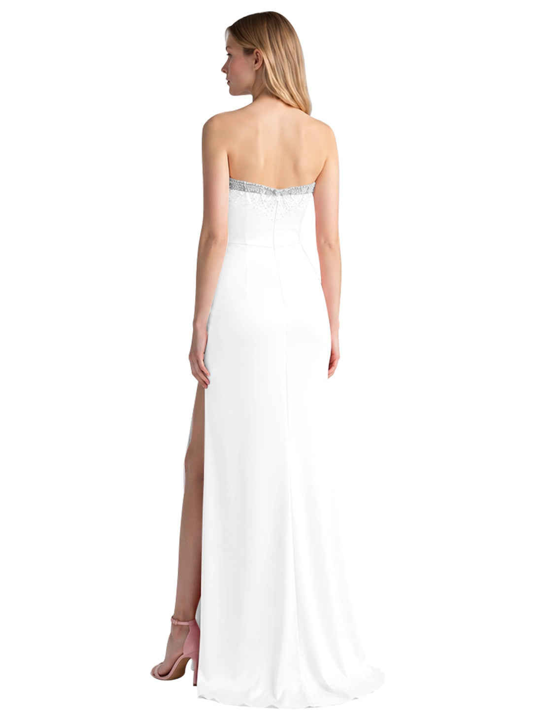 Beaded High Slit Prom Dress 
