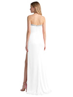 Beaded High Slit Prom Dress 