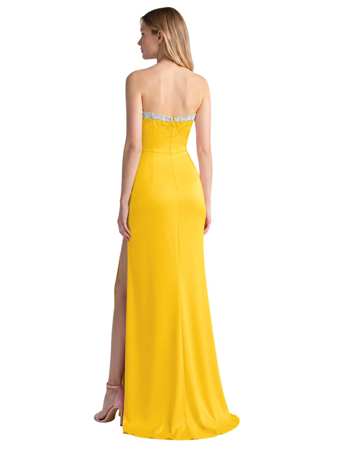 Beaded High Slit Prom Dress 