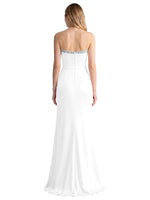 Beaded High Slit Prom Dress 