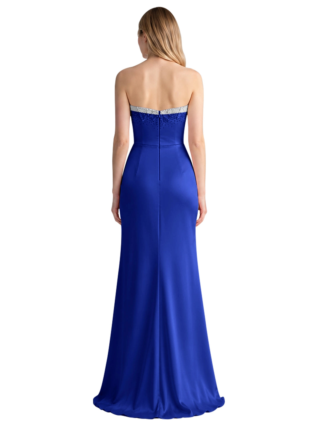 Beaded High Slit Prom Dress 