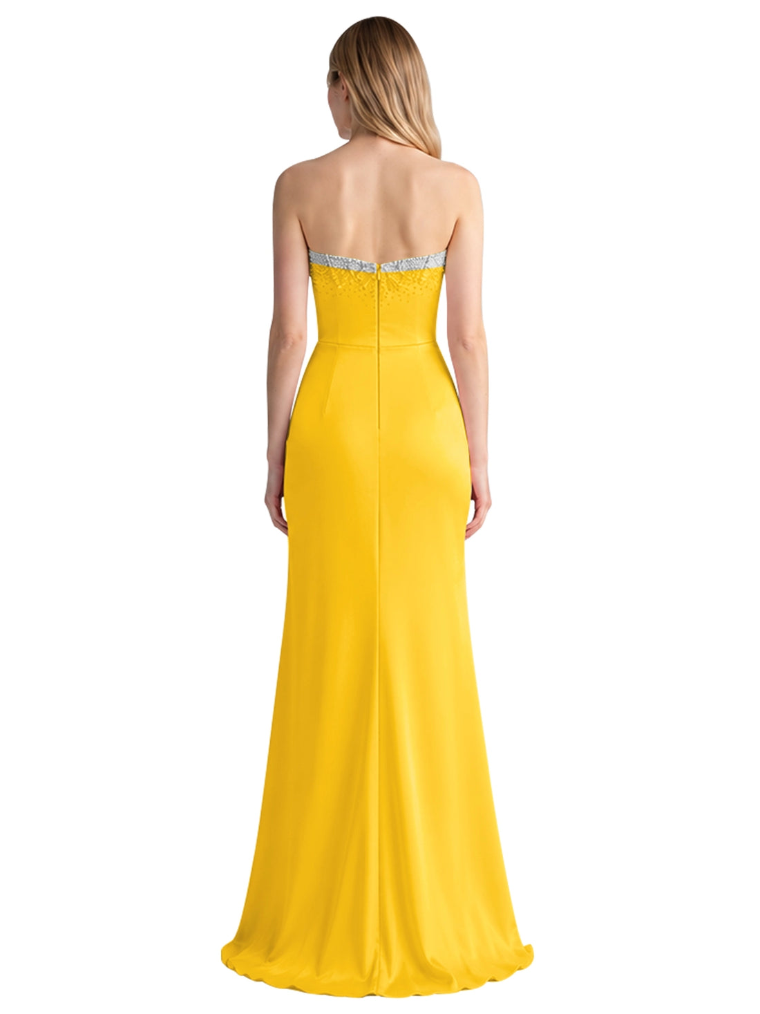 Beaded High Slit Prom Dress 