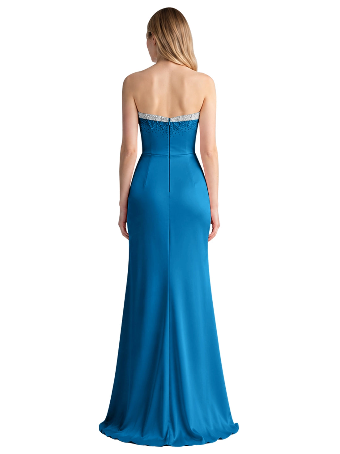 Beaded High Slit Prom Dress 