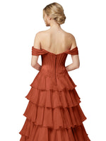 Tiered Off The Shoulder Prom Dress 
