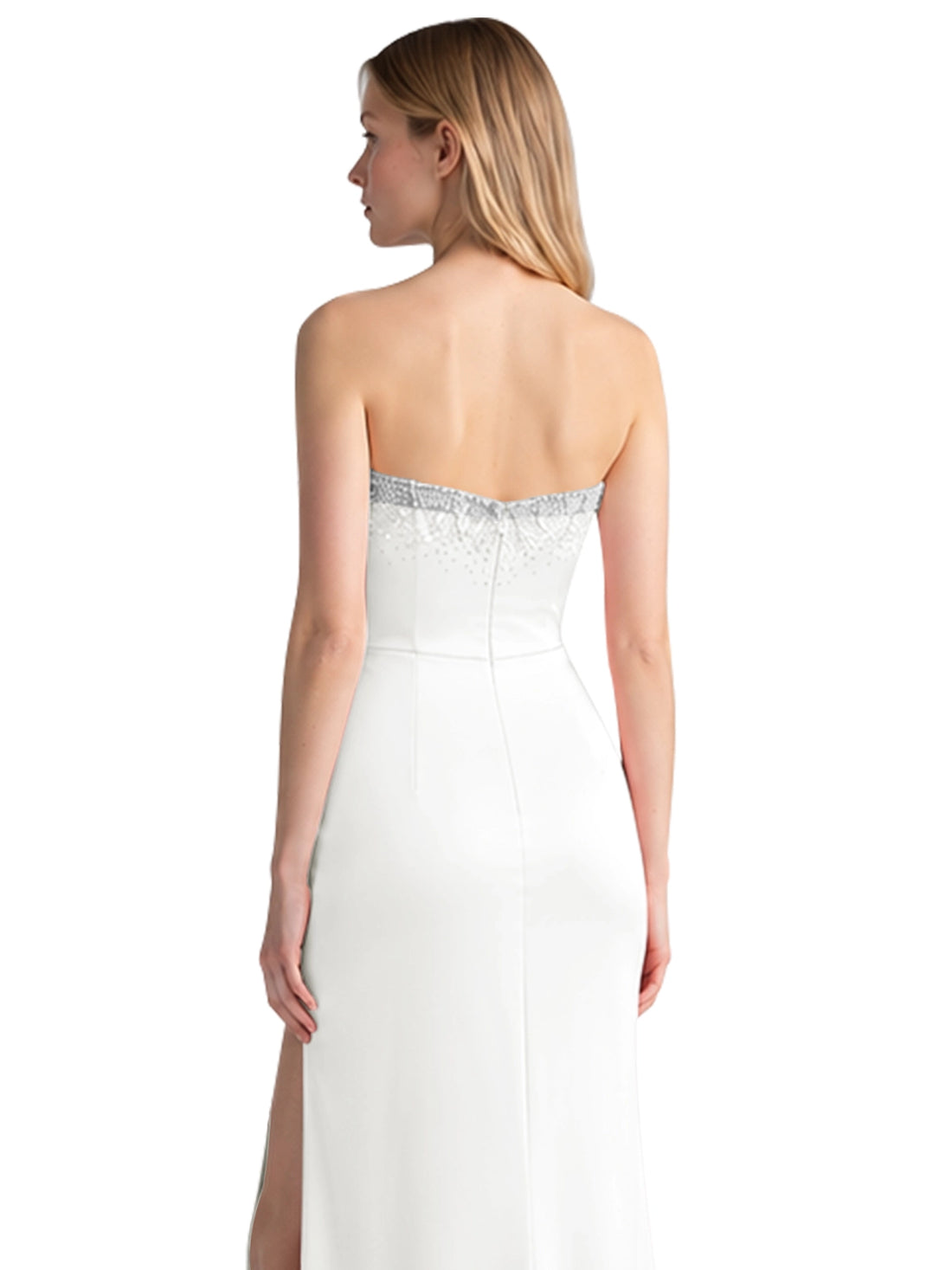 Beaded High Slit Prom Dress 