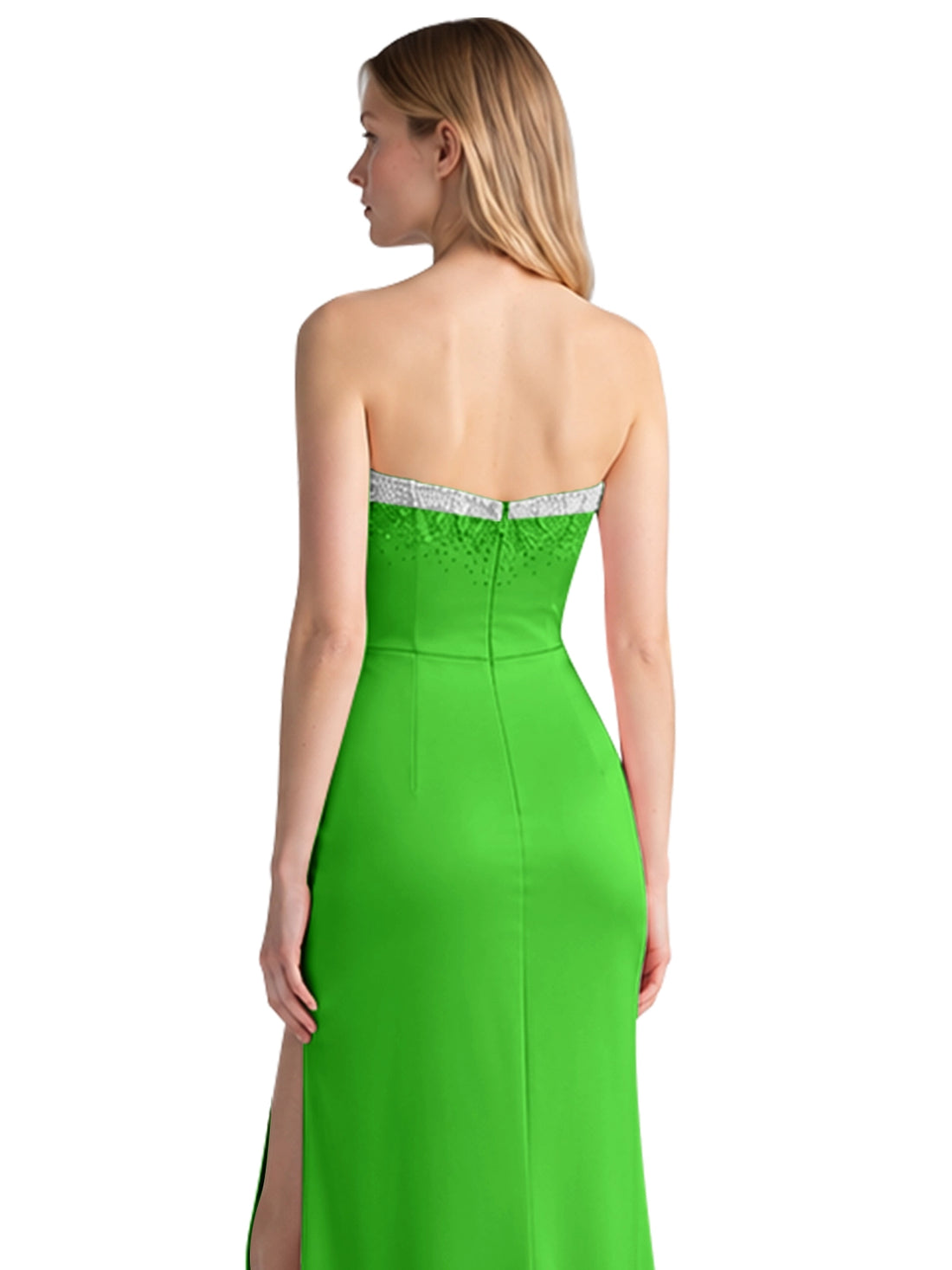 Beaded High Slit Prom Dress 