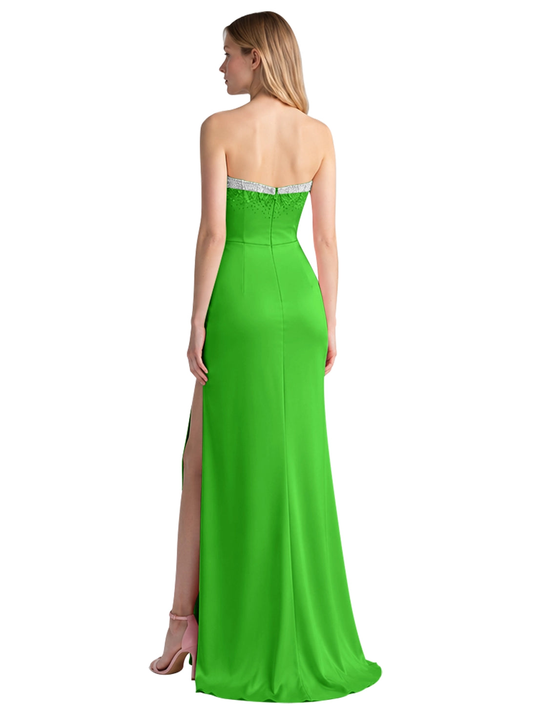 Beaded High Slit Prom Dress 