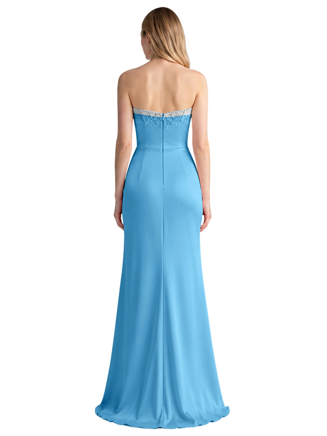 Beaded High Slit Prom Dress 