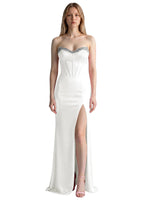 Beaded High Slit Prom Dress 