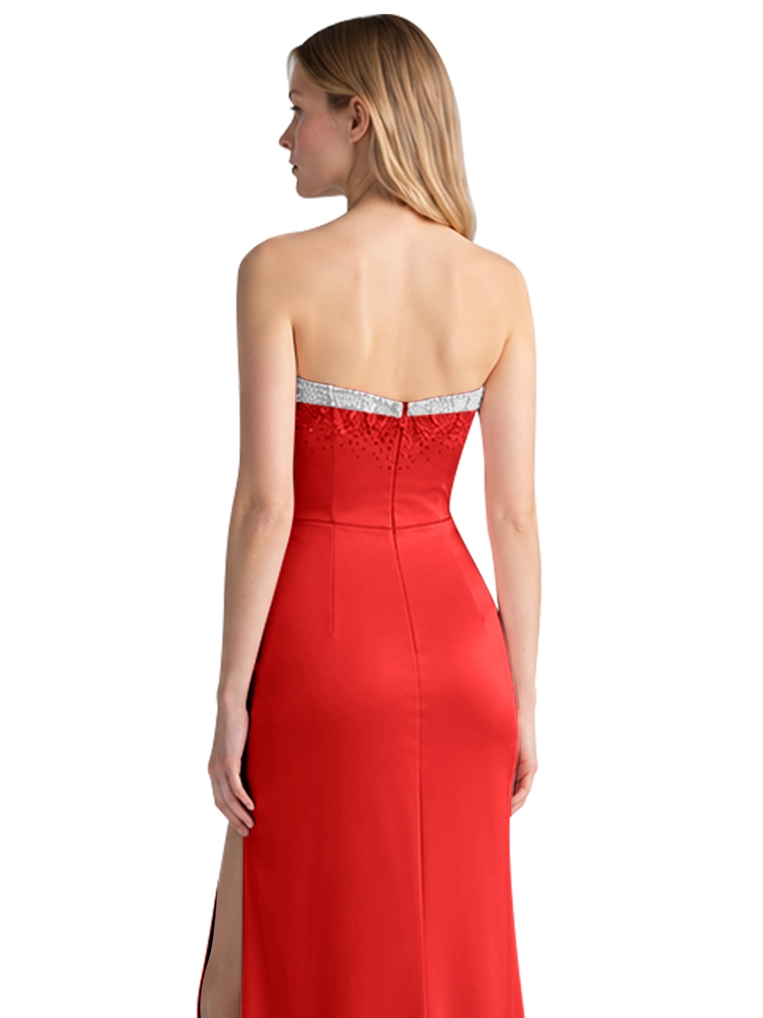 Beaded High Slit Prom Dress 
