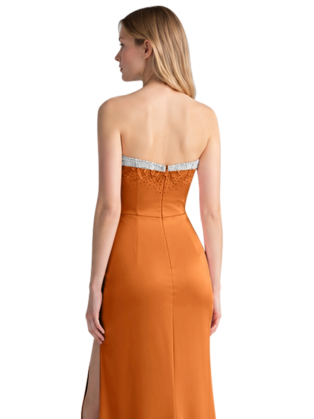 Beaded High Slit Prom Dress 
