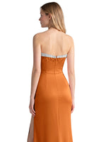 Beaded High Slit Prom Dress 