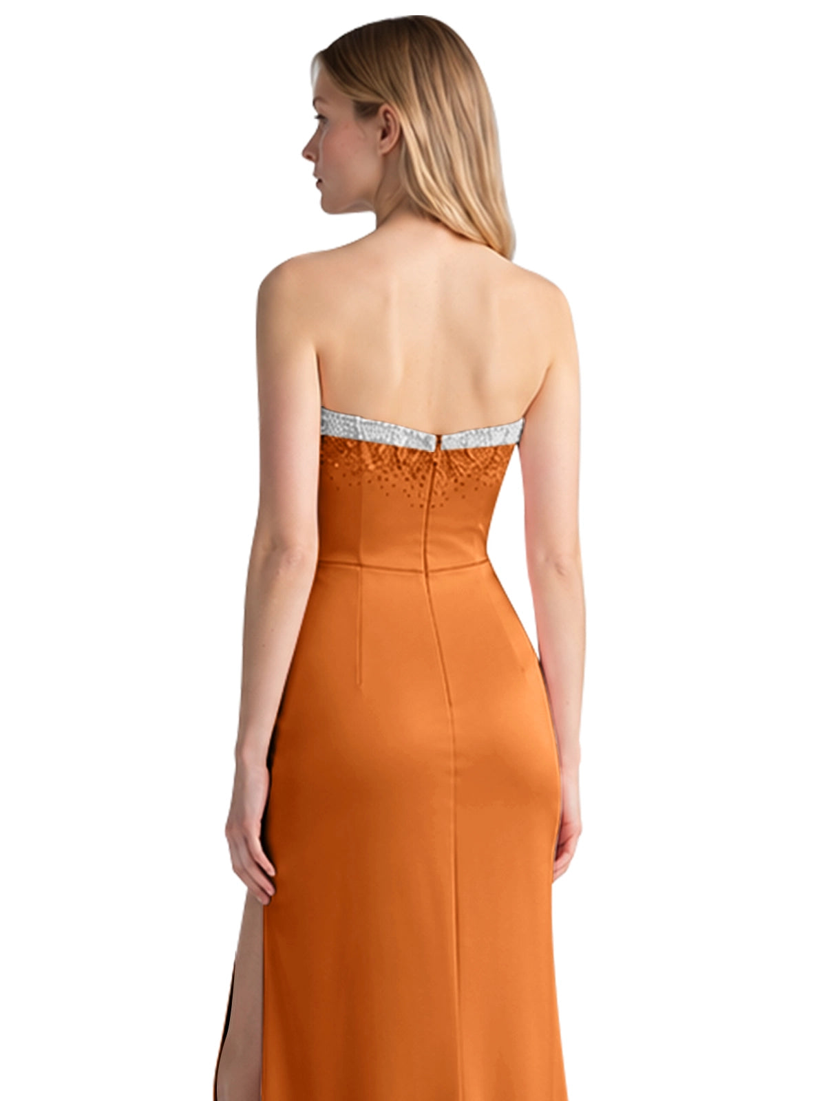Beaded High Slit Prom Dress 