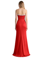 Beaded High Slit Prom Dress 