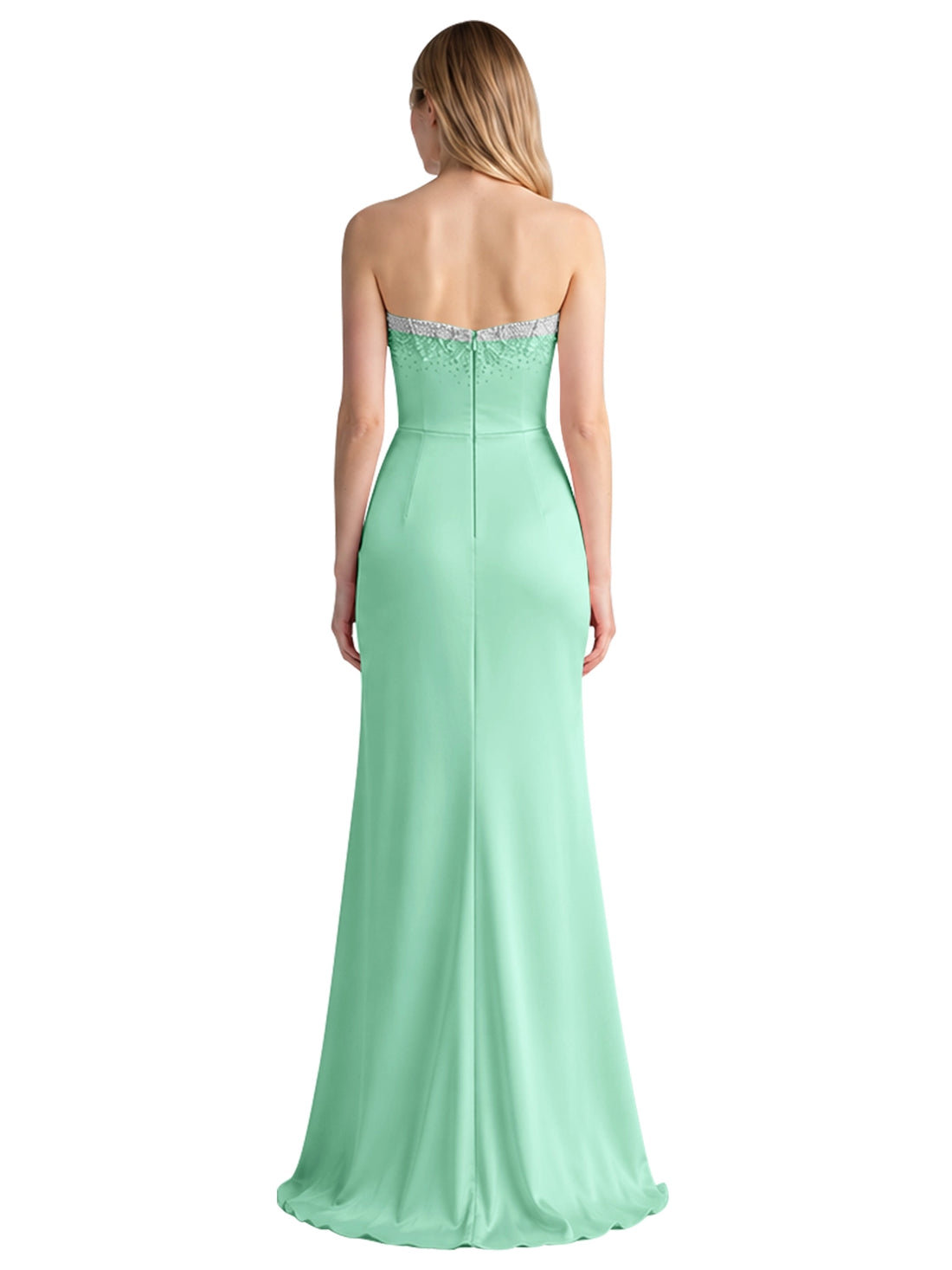 Beaded High Slit Prom Dress 
