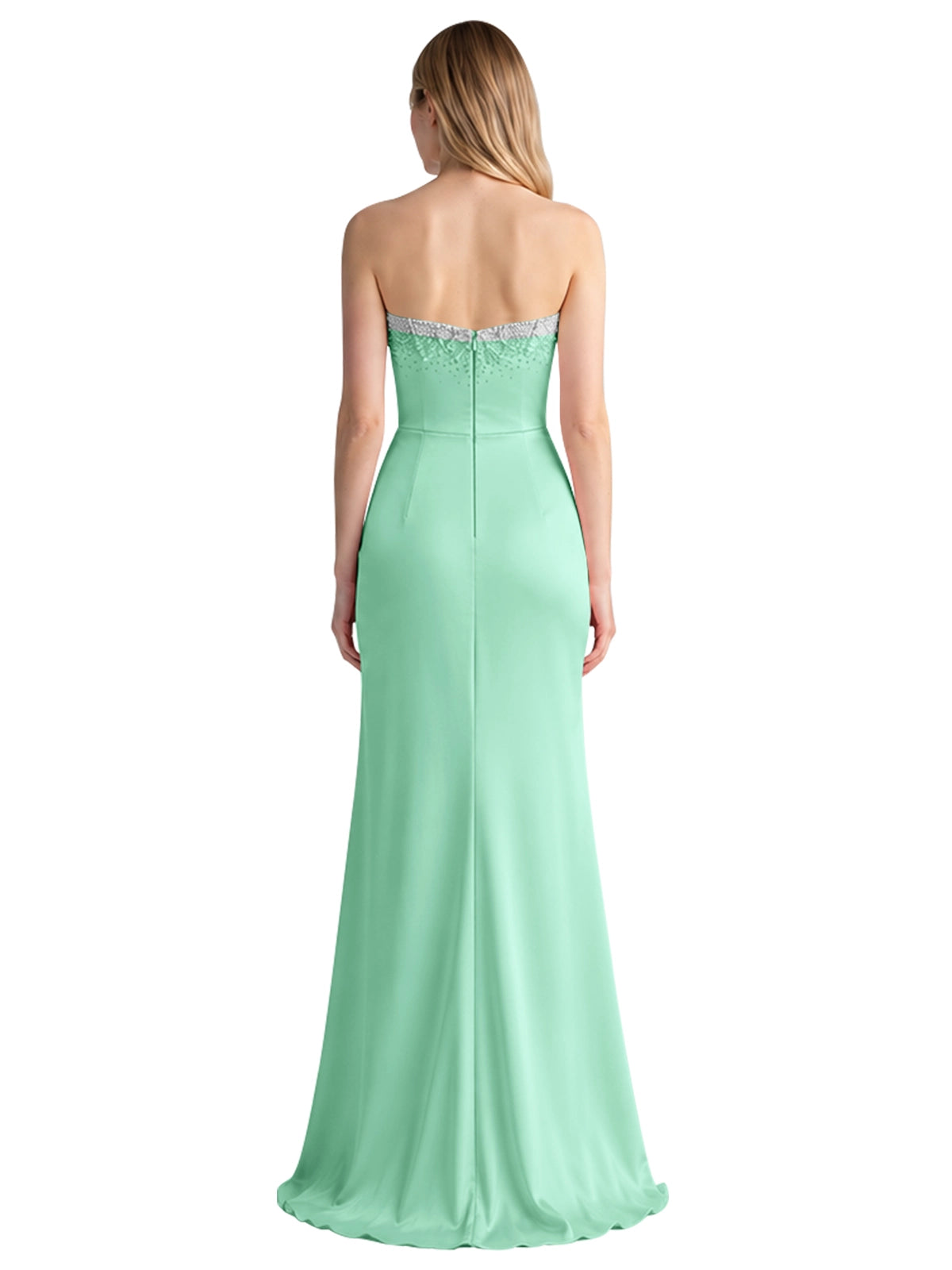 Beaded High Slit Prom Dress 