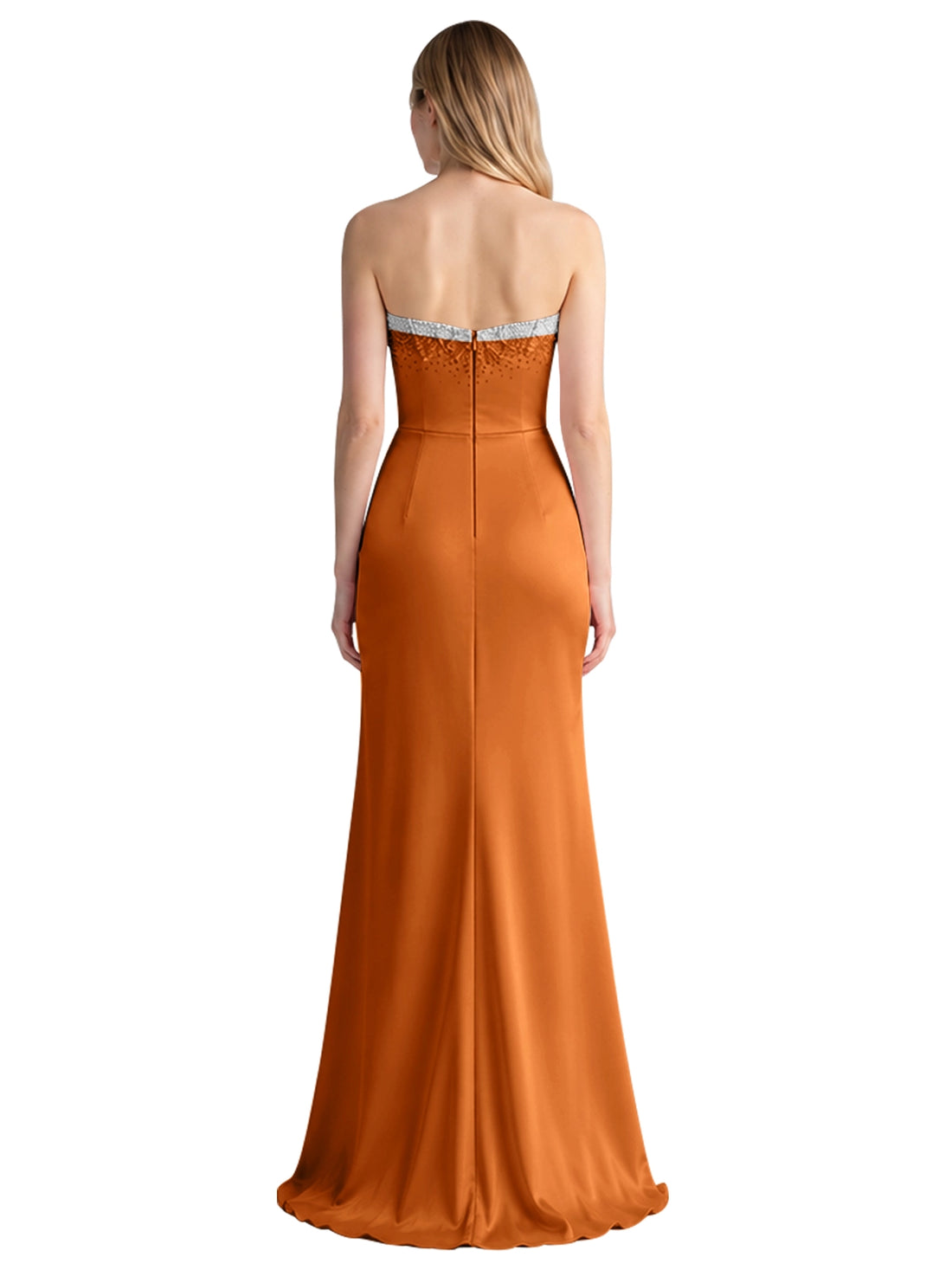 Beaded High Slit Prom Dress 