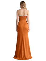 Beaded High Slit Prom Dress 