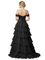 Tiered Off The Shoulder Prom Dress 