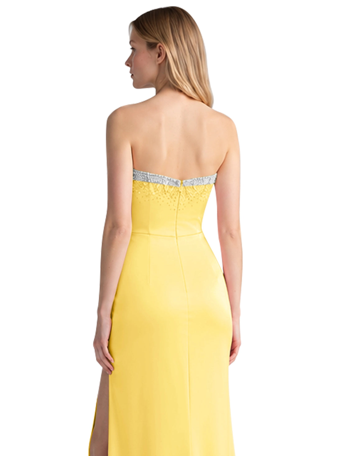 Beaded High Slit Prom Dress 