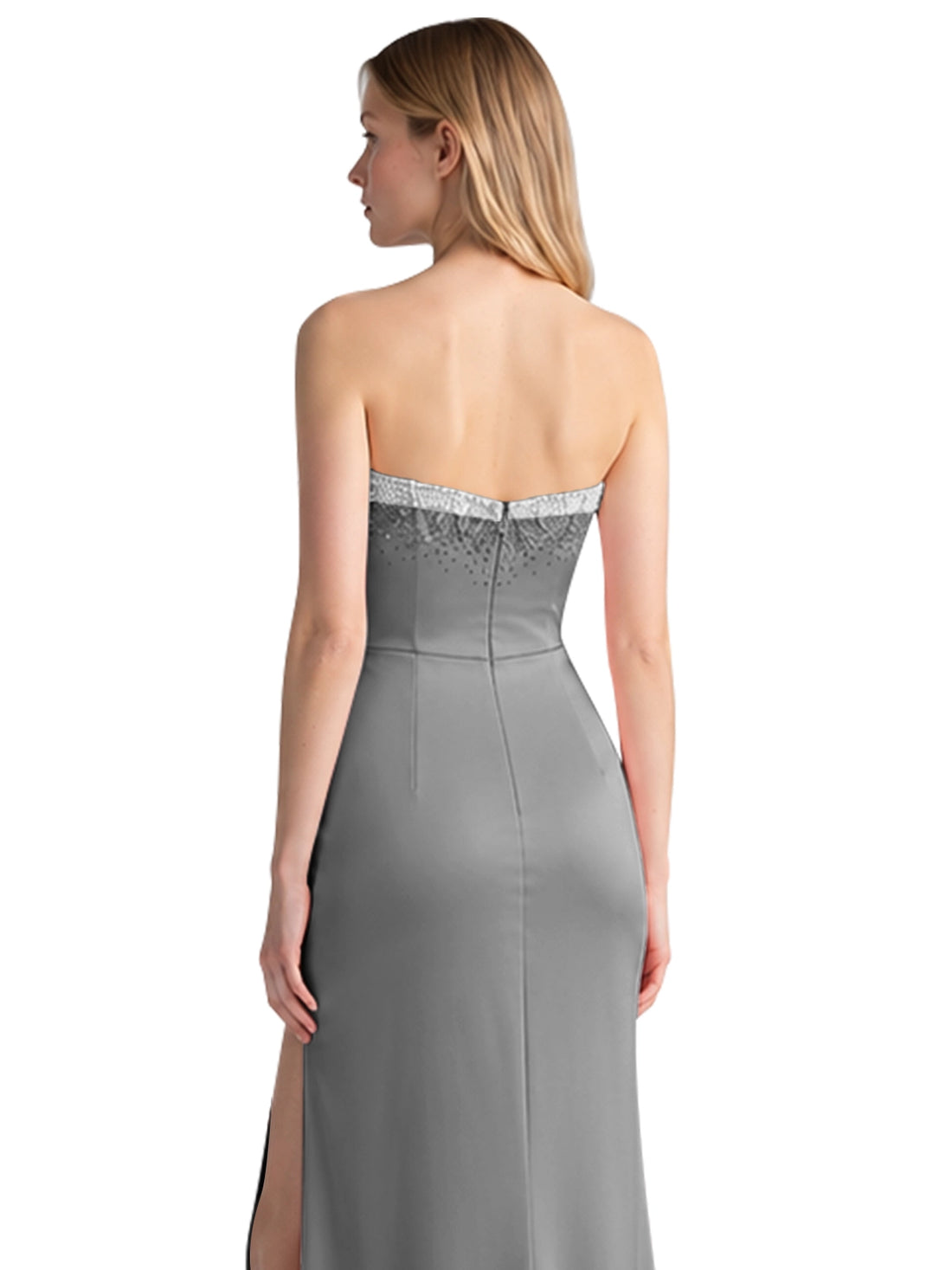 Beaded High Slit Prom Dress 