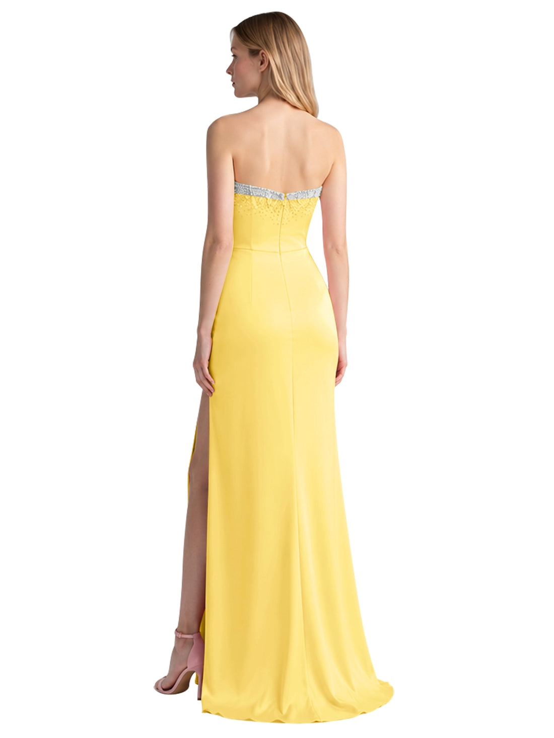 Beaded High Slit Prom Dress 