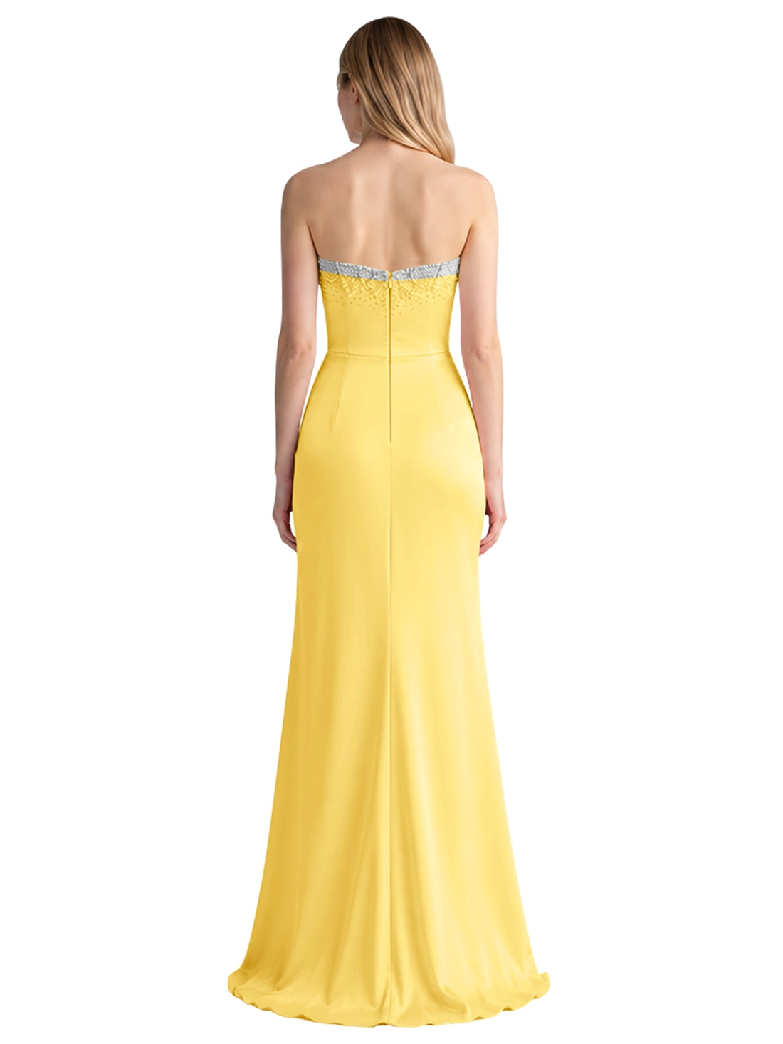 Beaded High Slit Prom Dress 