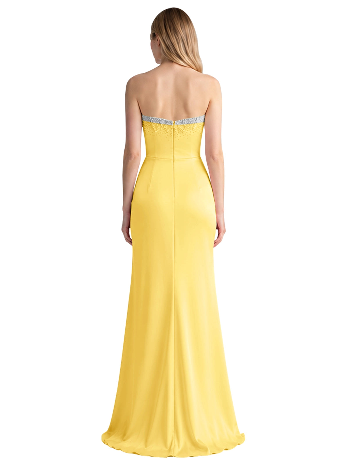Beaded High Slit Prom Dress 