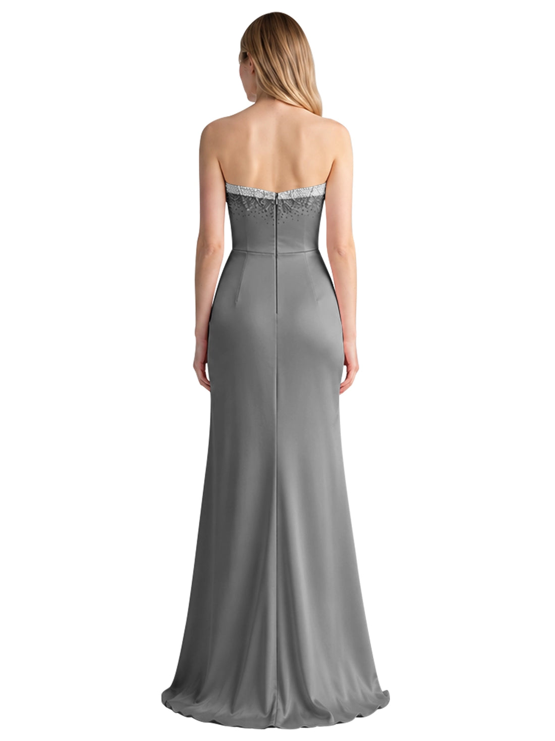 Beaded High Slit Prom Dress 