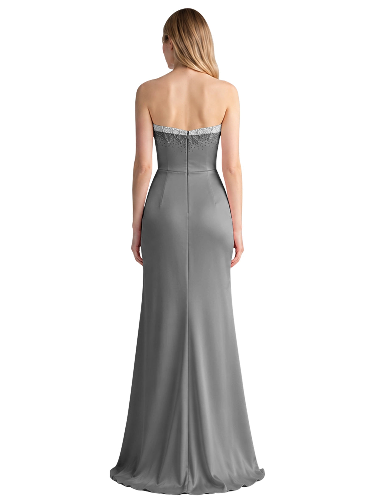 Beaded High Slit Prom Dress 