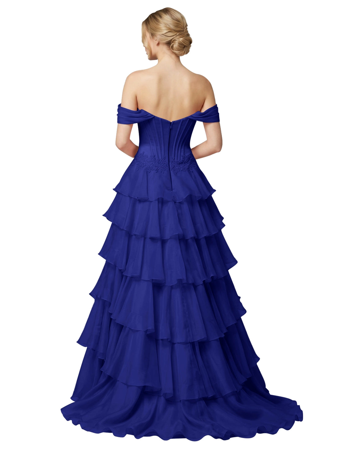 Tiered Off The Shoulder Prom Dress 