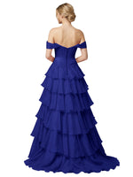 Tiered Off The Shoulder Prom Dress 