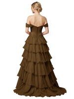 Tiered Off The Shoulder Prom Dress 