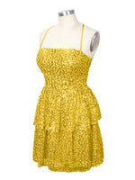 Sequined Halter Flare Mini Dress 
