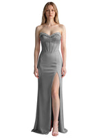 Beaded High Slit Prom Dress 