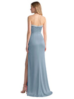 Beaded High Slit Prom Dress 