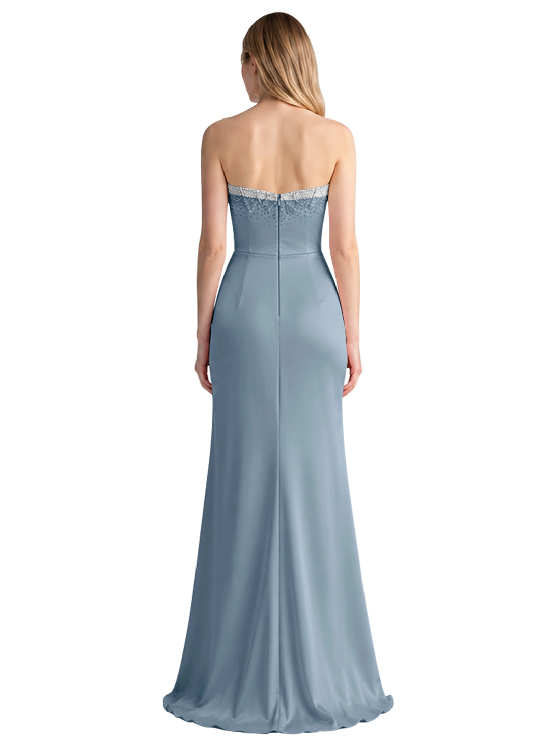 Beaded High Slit Prom Dress 