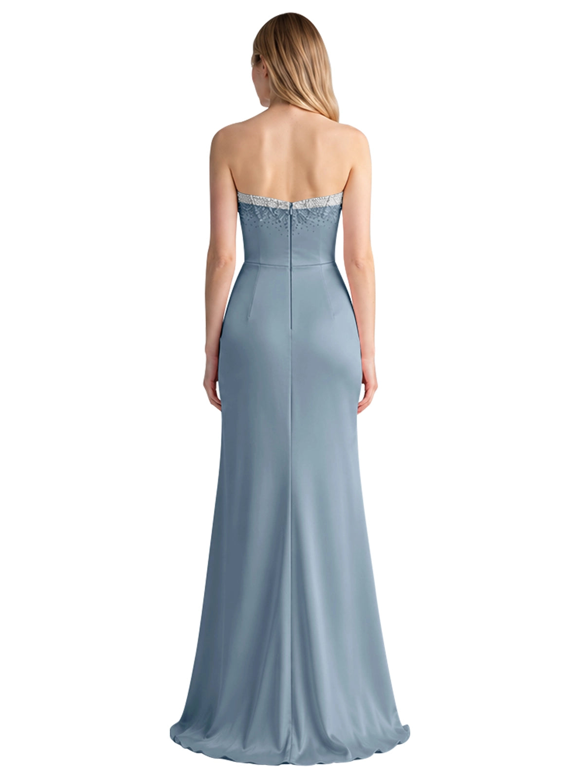 Beaded High Slit Prom Dress 