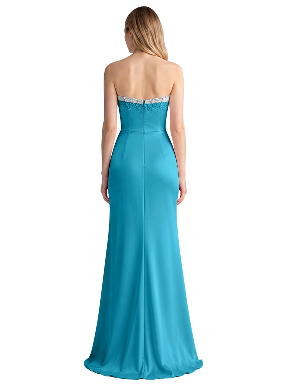 Beaded High Slit Prom Dress 
