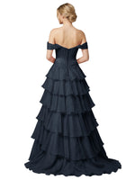 Tiered Off The Shoulder Prom Dress 