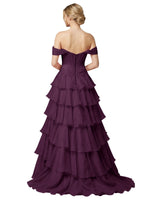 Tiered Off The Shoulder Prom Dress 