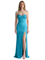 Beaded High Slit Prom Dress 
