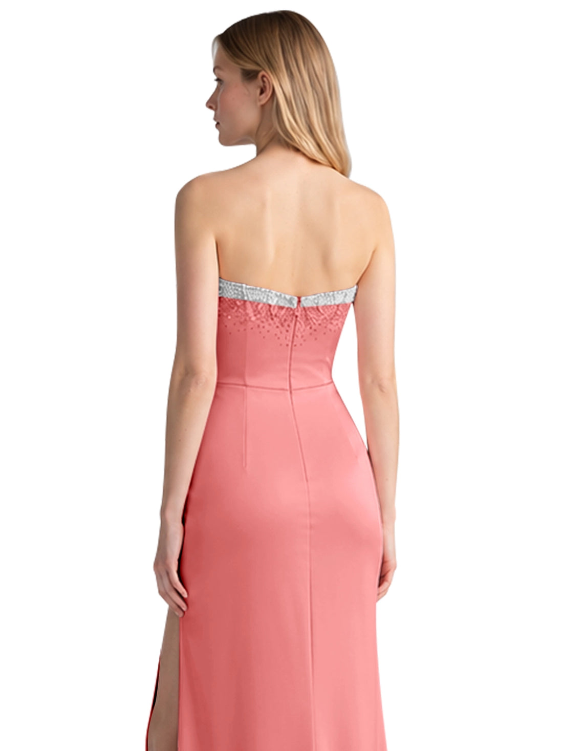 Beaded High Slit Prom Dress 