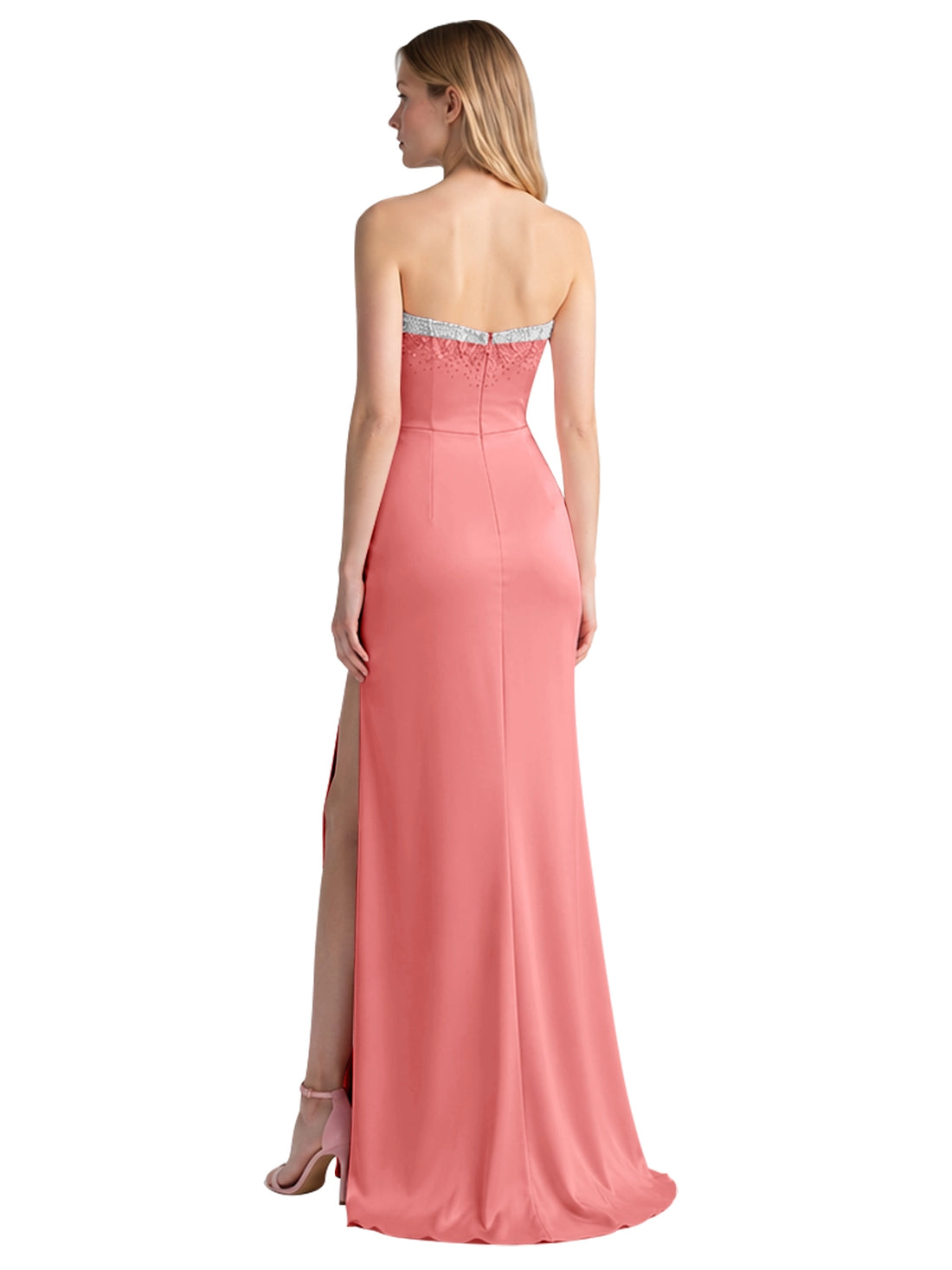 Beaded High Slit Prom Dress 