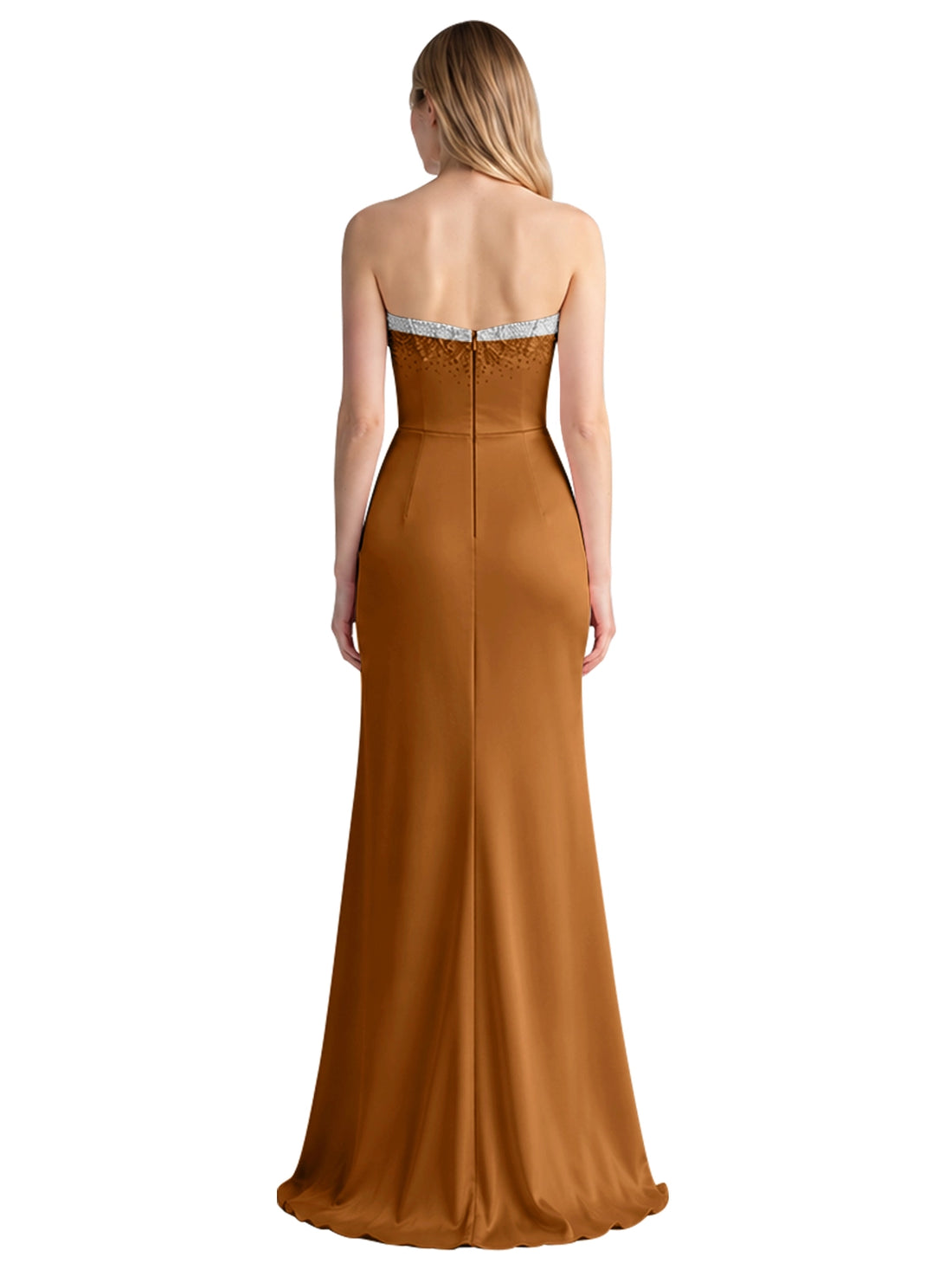 Beaded High Slit Prom Dress 