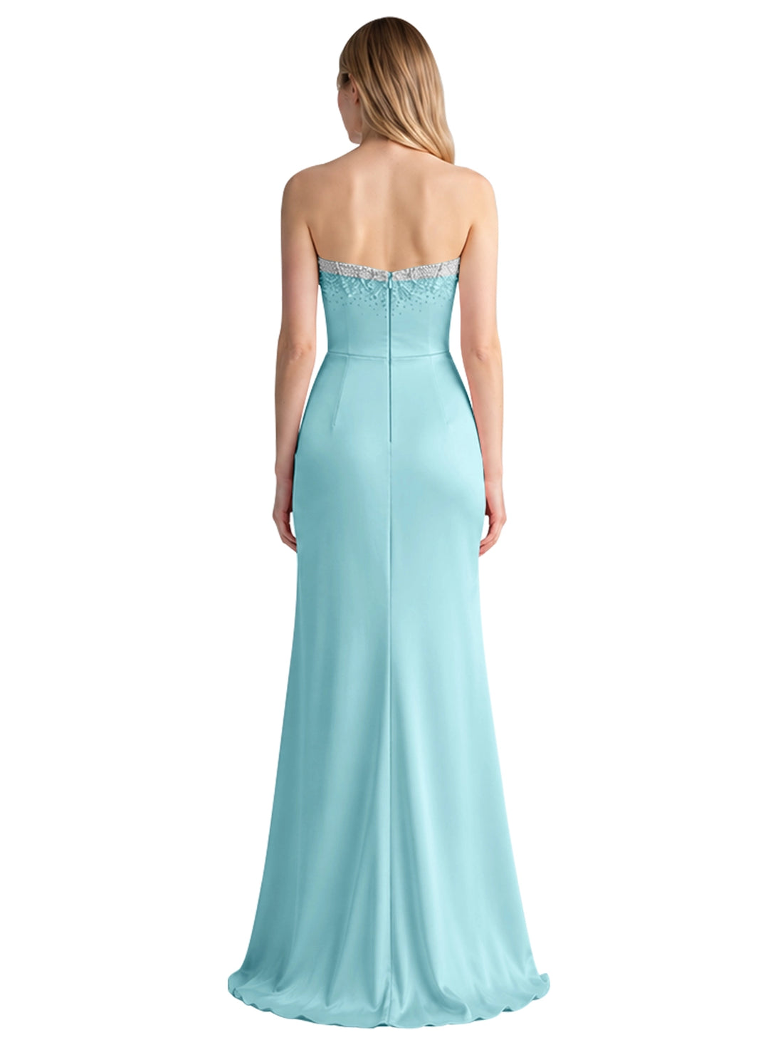 Beaded High Slit Prom Dress 