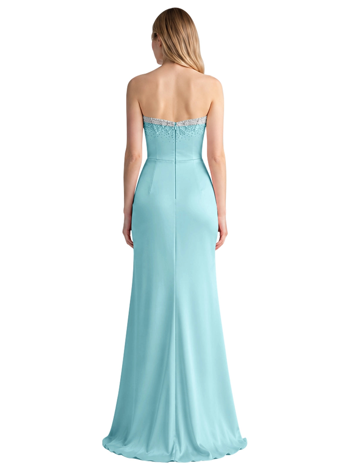 Beaded High Slit Prom Dress 