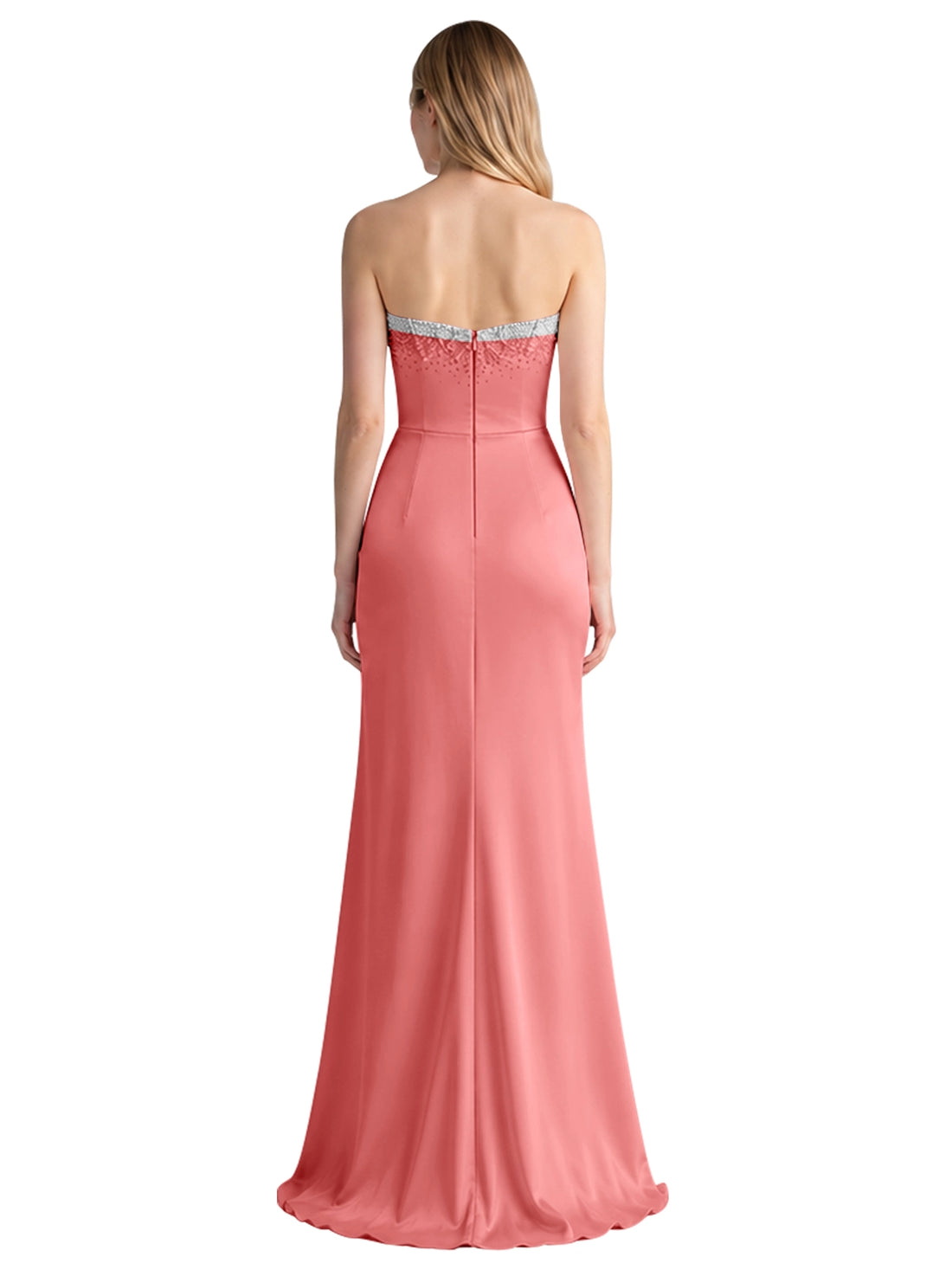 Beaded High Slit Prom Dress 